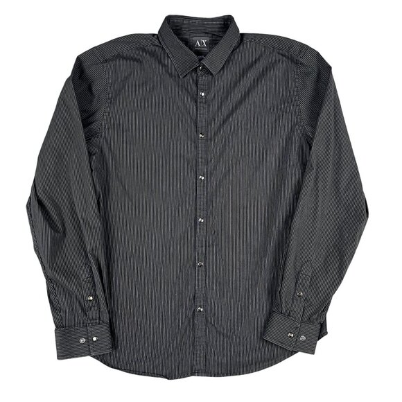 Armani Exchange Mens Slim Fit Grey Button Down Shirt Sz Large - Picture 1 of 6
